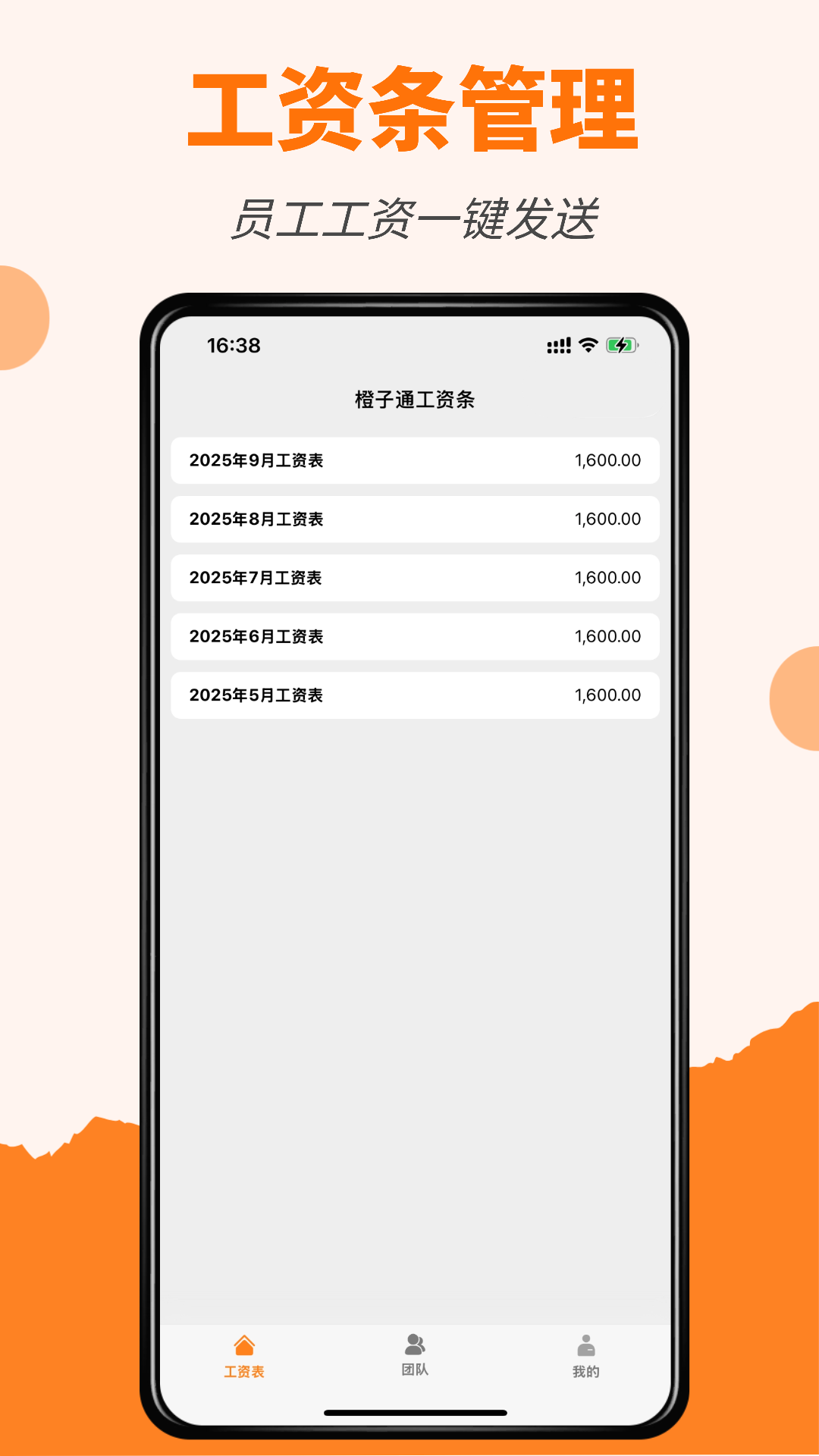 橙子工资条截图
