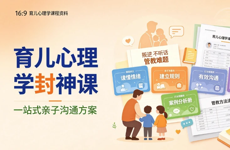 育儿心理学封神课，一站式解决叛逆 不听话等管教难题