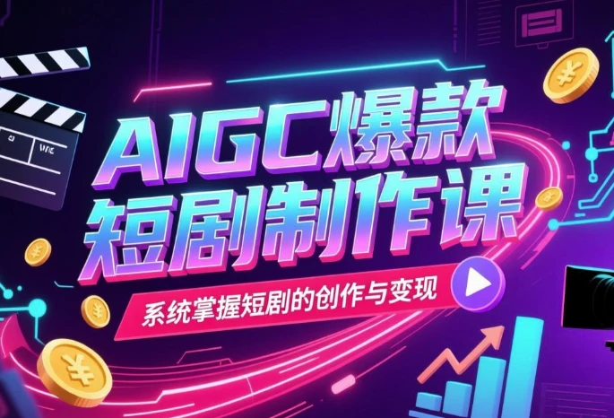 AIGC爆款短剧制作课，系统掌握短剧的创作与变现
