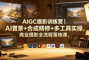 AIGC摄影训练营，AI置景 合成精修 多工具实操