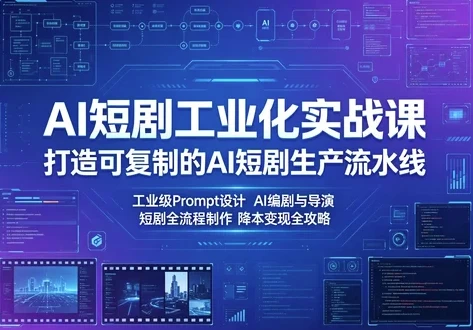 AI短剧工业化实战课 打造可复制的AI短剧生产流水线