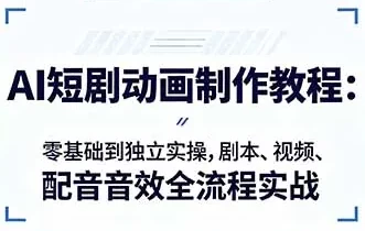 AI短剧动画制作入门:零基础到独立实操,剧本、视频、配音音效全流程实战 AI短剧动画制作入门:零基础到独立实操,剧本、视频、配音音效全流程实战